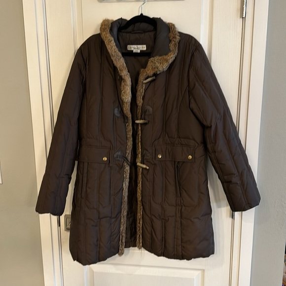LARRY LEVINE VINTAGE DOWN PUFFER
COAT WITH RABBIT FUR TRIM SIZE XL - Picture 2 of 8